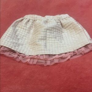 Girls - Shimmering White Skirt with Pink Tulle